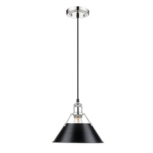 3306-M CH-BLK - Orwell CH Medium Pendant - 10" in Chrome with Matte Black shade